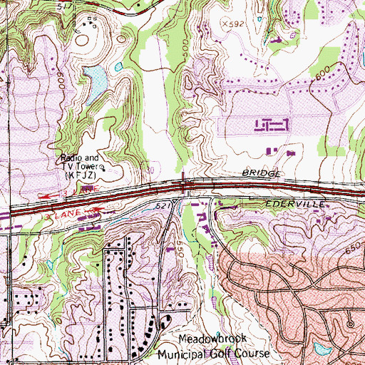 Topographic Map of Interchange 19, TX