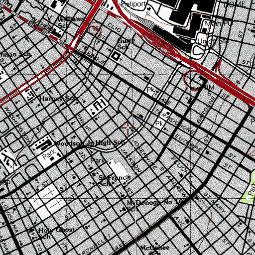 Topographic Map of Peoples United Methodist Community Center, LA