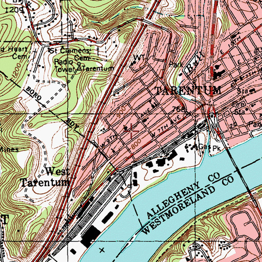 Topographic Map of Holy Martyrs Social Hall, PA