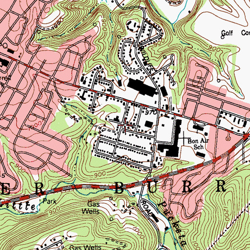 Topographic Map of Bethel United Methodist Church, PA