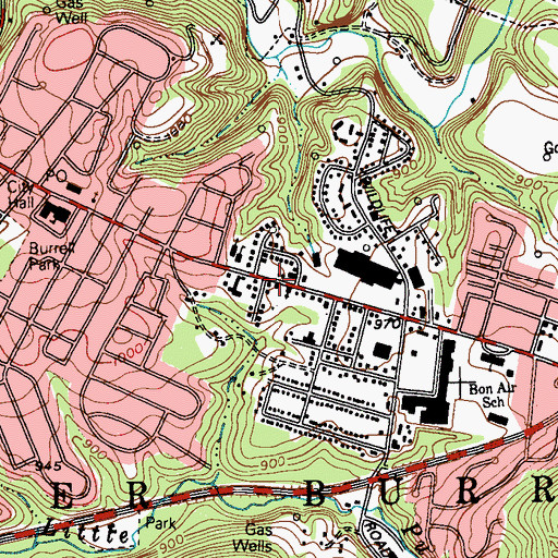 Topographic Map of Bethesda Evangelical Lutheran Church, PA