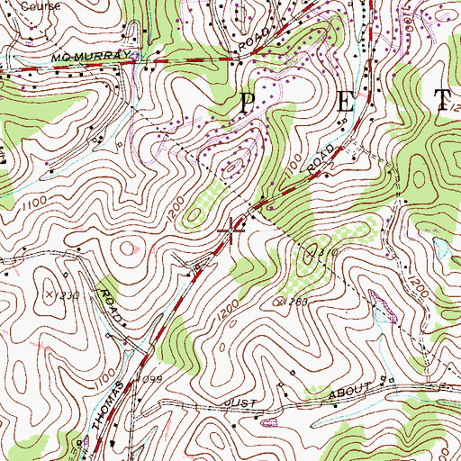 Topographic Map of Crossroads Church of Christ, PA
