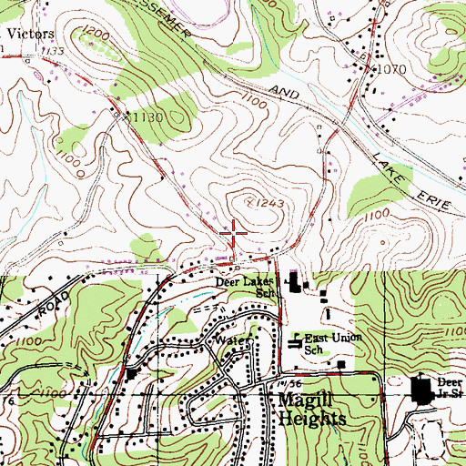 Topographic Map of Deer Creek United Presbyterian Church, PA