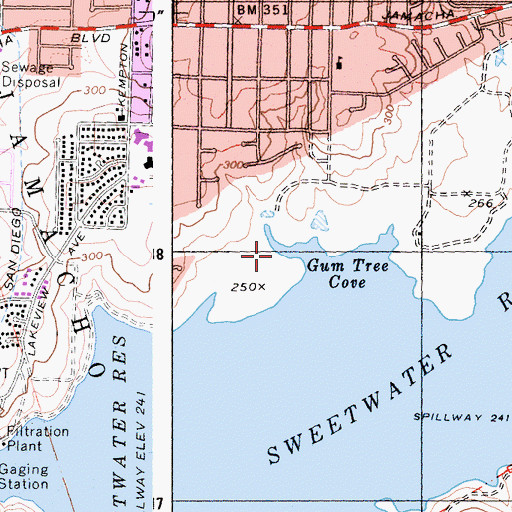 Topographic Map of Gum Tree Cove, CA
