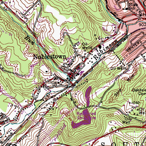 Topographic Map of Noblestown United Presbyterian Church, PA