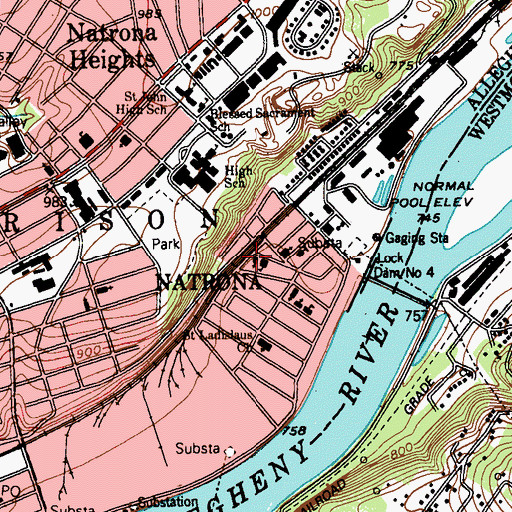 Topographic Map of Saint Joseph Church, PA
