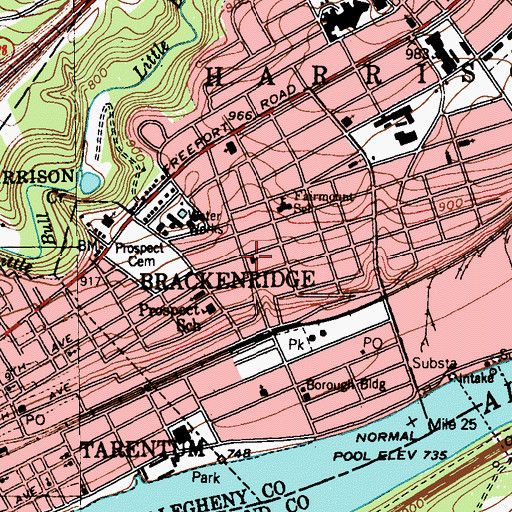 Topographic Map of Shiloh Baptist Church, PA