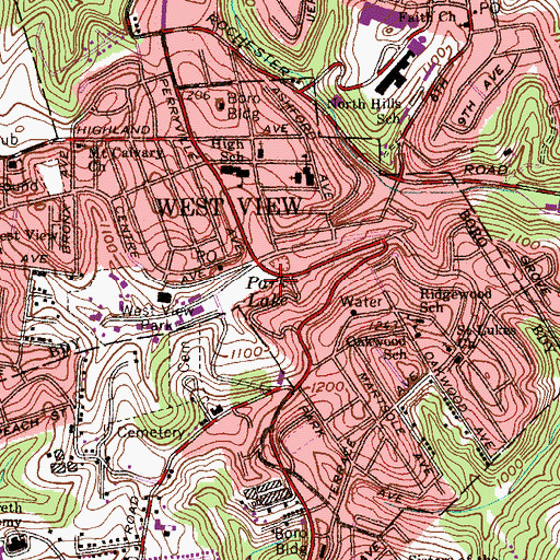 Topographic Map of In the Beginning Christian Learning Center, PA