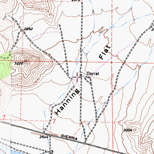 Topographic Map of Hanning Flat, CA