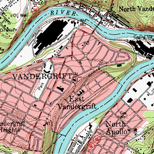 Topographic Map of Cardinal Maida Academy, PA