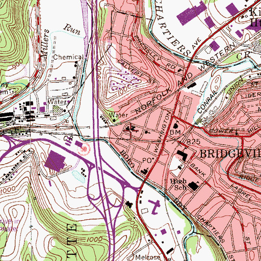 Topographic Map of Holy Child Parish School, PA
