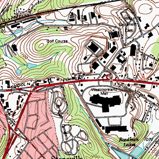 Topographic Map of Huntington Learning Center, PA