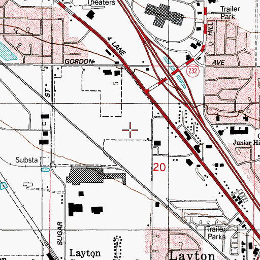 Topographic Map of Layton Village Center Shopping Center, UT