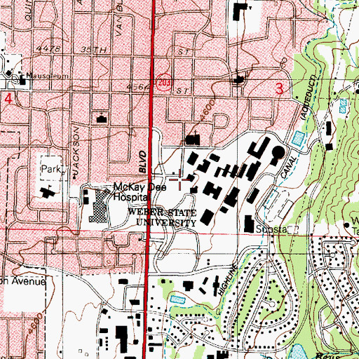 Topographic Map of Miller Administration Building, UT