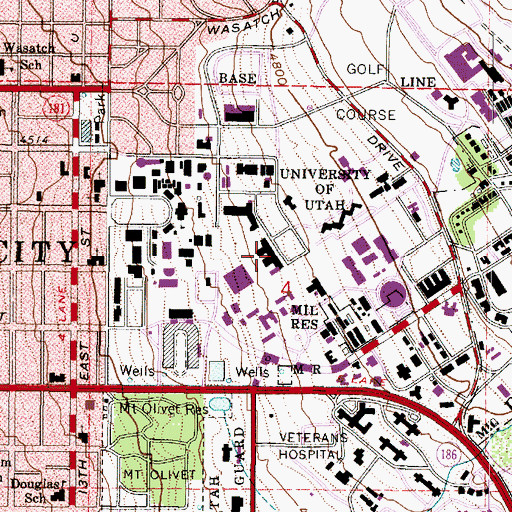 Topographic Map of Orson Spencer Hall, UT