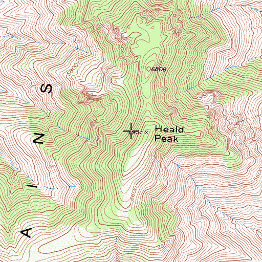 Topographic Map of Heald Peak, CA