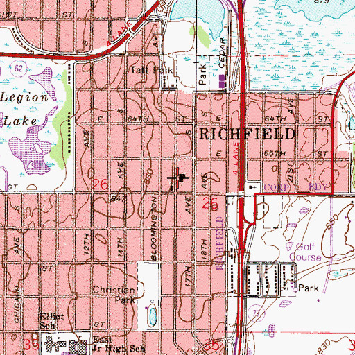 Topographic Map of Mount Calvary Lutheran Preschool, MN