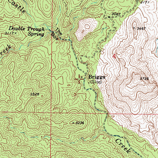 Topographic Map of Briggs, AZ