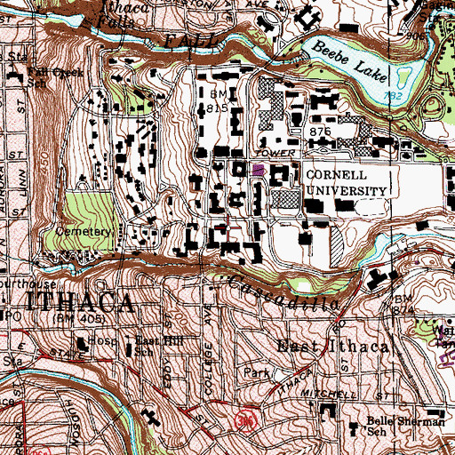 Topographic Map of Carpenter Hall, NY
