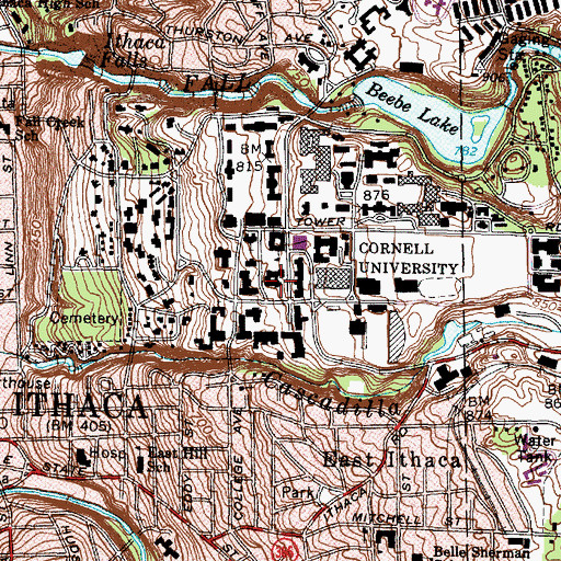 Topographic Map of Sage Hall, NY