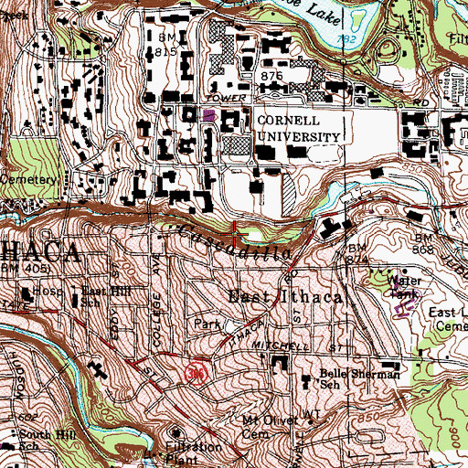 Topographic Map of Eddy Dam Foot Bridge, NY