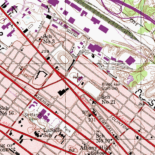 Topographic Map of Swinburne Park, NY