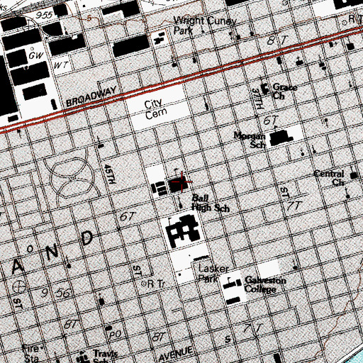 Topographic Map of Charles B Scott Elementary School, TX