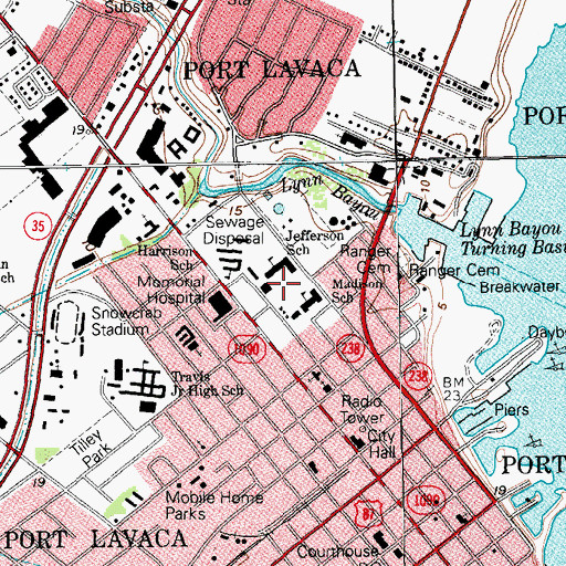 Topographic Map of Harrison Jefferson Madison Elementary School, TX