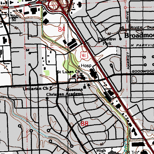 Topographic Map of Saint Luke's Episcopal Day School, LA