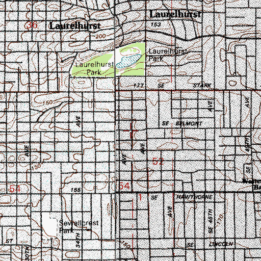 Topographic Map of Belmont Academy, OR