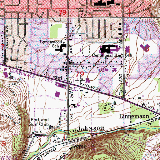 Topographic Map of Eastside Christian School, OR
