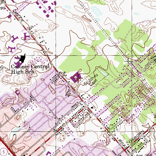 Topographic Map of Sand Creek Middle School, NY