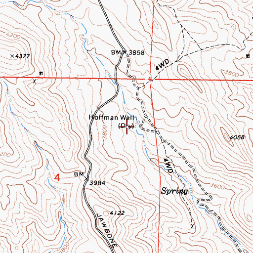 Topographic Map of Hoffman Well, CA