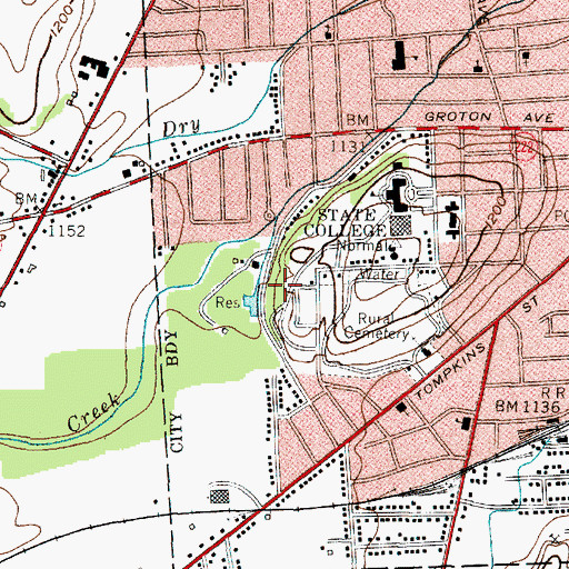 Topographic Map of Fitzgerald Hall, NY