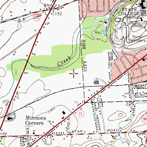 Topographic Map of Holloway Field, NY