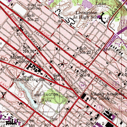 Topographic Map of Sheridan Preparatory Academy, NY