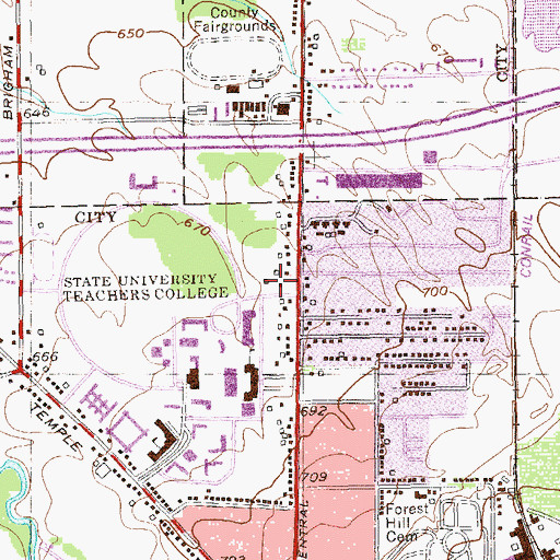 Topographic Map of Alumni House And Conference Center, NY