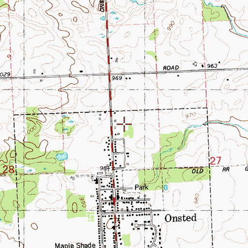Topographic Map of Irish Hills Community Church, MI