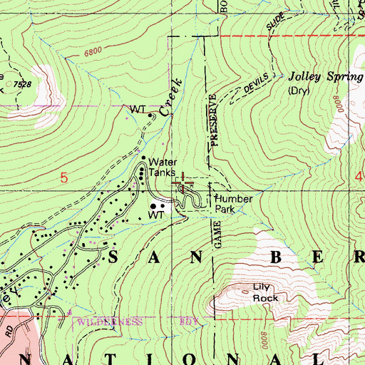 Topographic Map of Humber Park, CA