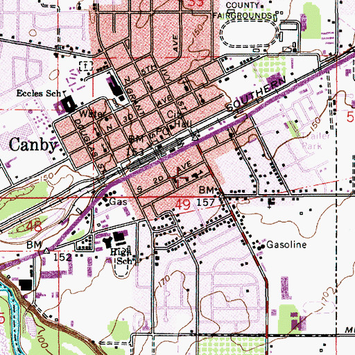 Topographic Map of Zoar Lutheran Church, OR