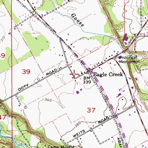 Topographic Map of Eagle Creek Presbyterian Church, OR