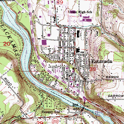 Topographic Map of Estacada Seventh - day Adventist Church, OR