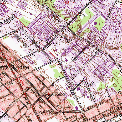Topographic Map of First Baptist Church of Gladstone, OR
