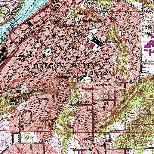 Topographic Map of Marantha Baptist Church, OR