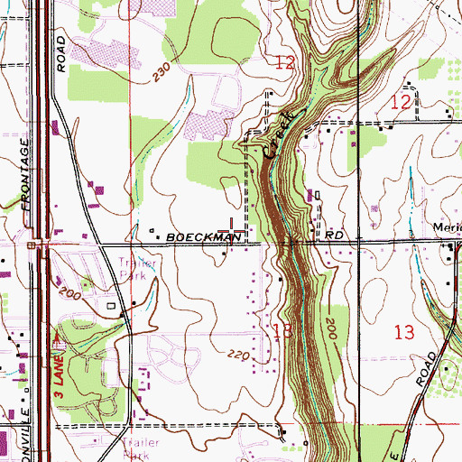 Topographic Map of Canyon Creek Church, OR
