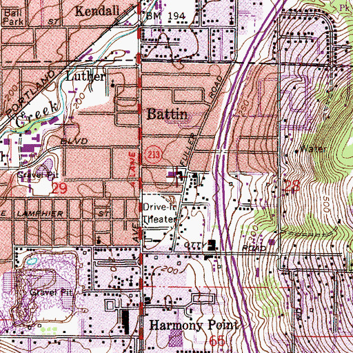 Topographic Map of Solid Rock Baptist Church, OR