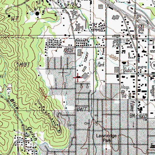 Topographic Map of North Middle School, OR