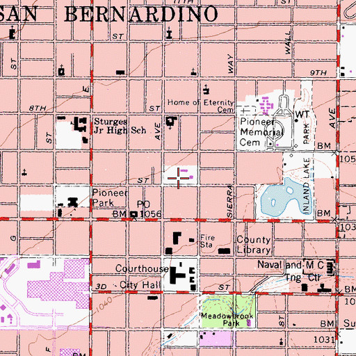 Topographic Map of Jefferson Elementary School (historical), CA
