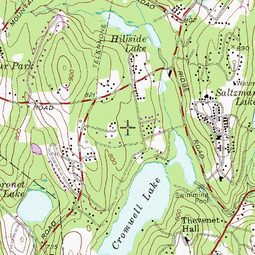 Topographic Map of Woodbury Meadows, NY