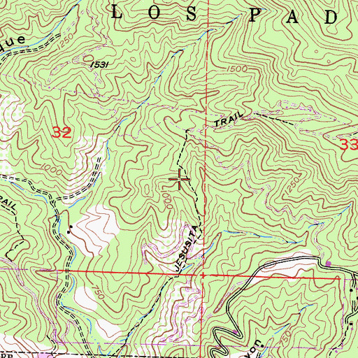 Topographic Map of Jesusita Trail, CA
